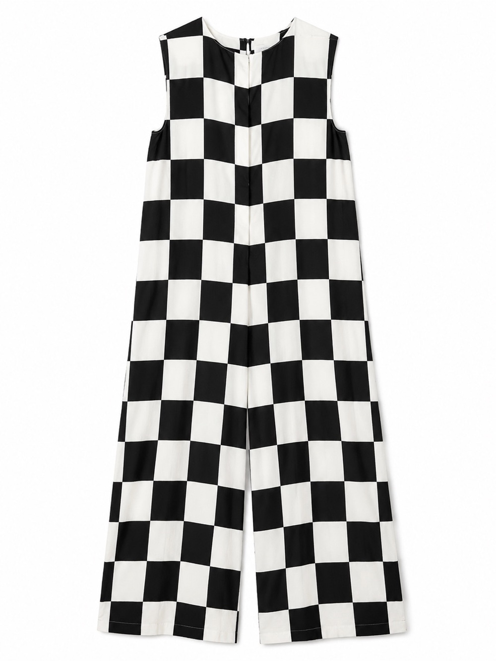 Uoozee Sleeveless Checkerboard Wide-Leg Jumpsuit - - Picture 2 of 5